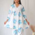 Blue Rose Suit Set - Nazakat