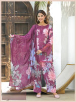 Mauve Floral Farsi Suit Set - Image 2