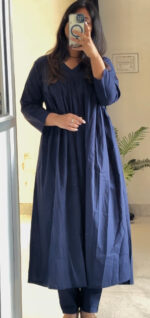 Minimal Indigo Bloom Suit Set