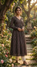 Cola floral Chudidar Kurta - Image 2