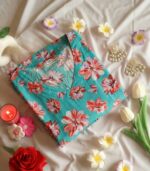 Firozi floral Chudidar Kurta