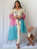 Pearl Zari Princess Cut Suit Set (Slim fit) - SALE - Image 3