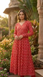 Ruby floral Chudidar Kurta - Image 3
