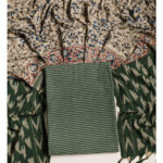 COTTON WOVEN IKAT WITH HAND PAINTED DUPATTA