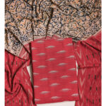 COTTON WOVEN IKAT WITH HAND PAINTED DUPATTA